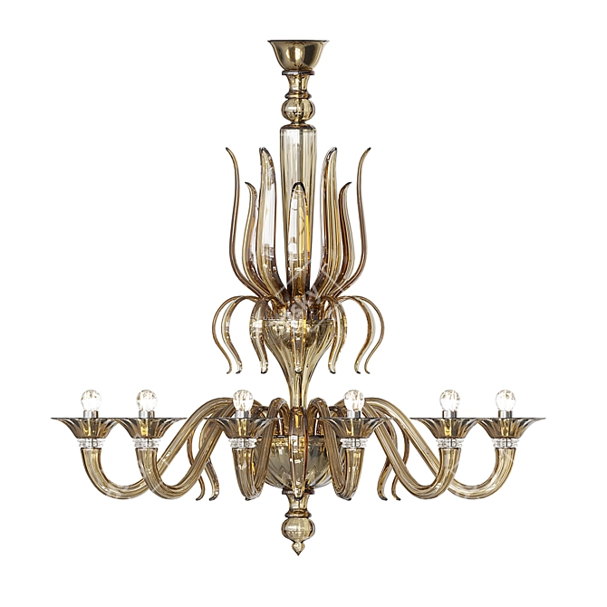 Elegant Murano Glass Chandelier 12 3D model image 3