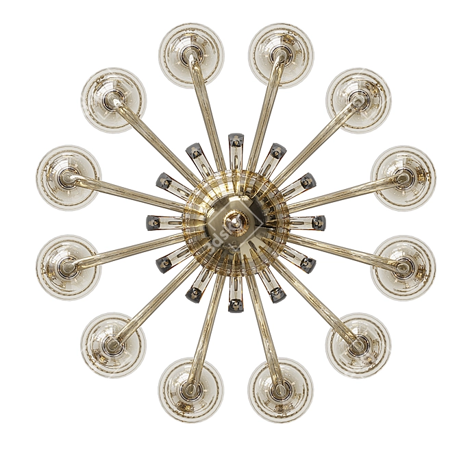 Elegant Murano Glass Chandelier 12 3D model image 4