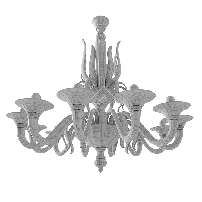 Elegant Murano Glass Chandelier 12 3D model image 5