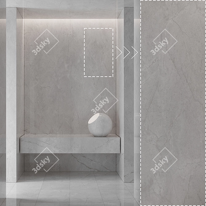 Luxury Marble Stone Panels Texture 3D model image 1