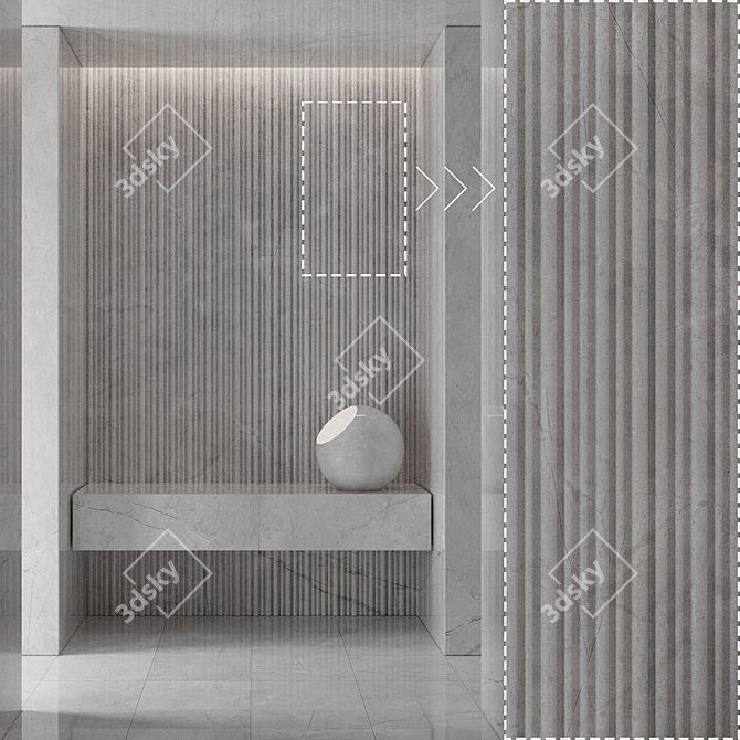 Luxury Marble Stone Panels Texture 3D model image 2