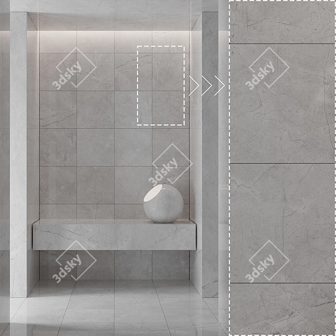 Luxury Marble Stone Panels Texture 3D model image 4