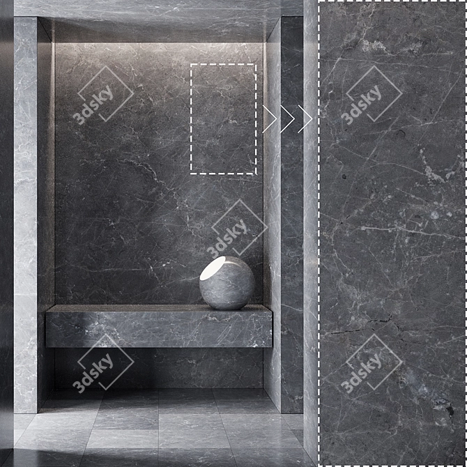 High-Detail Marble Stone Panels 3D model image 1