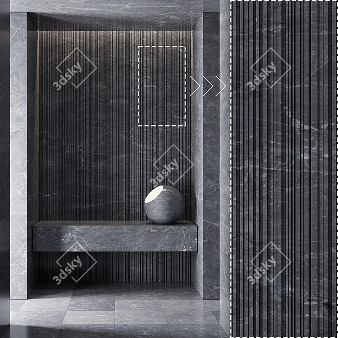 High-Detail Marble Stone Panels 3D model image 3