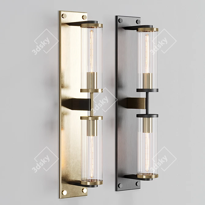 Modern Linear Sconce Light 3D model image 1