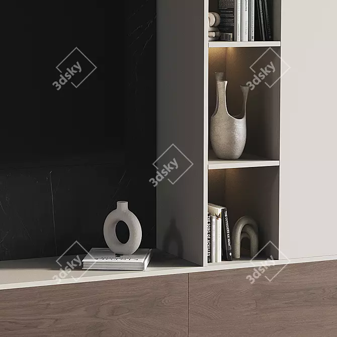 Modern TV Wall Set 3D 3D model image 3