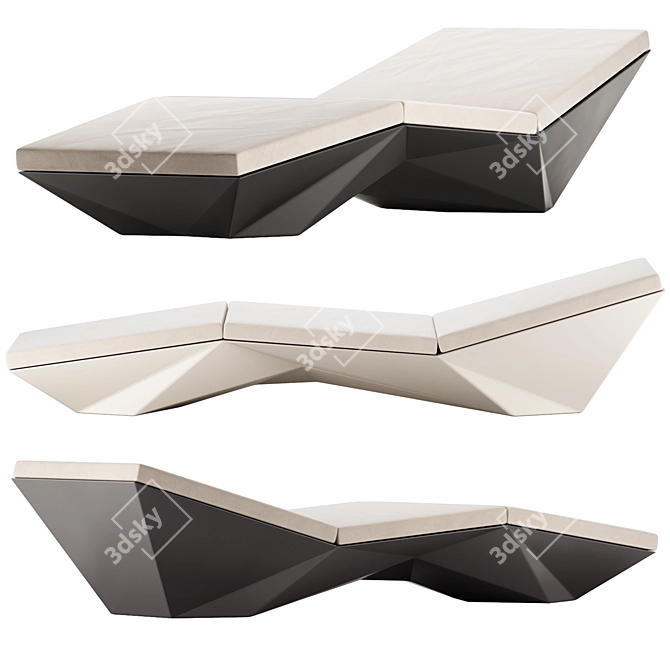 Contemporary FAZ Sun Lounge Chaise 3D model image 2