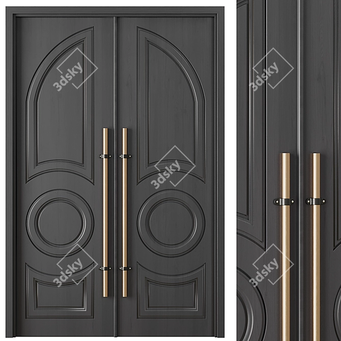 Modern Entry Door Set47 - 2016 3D model image 1