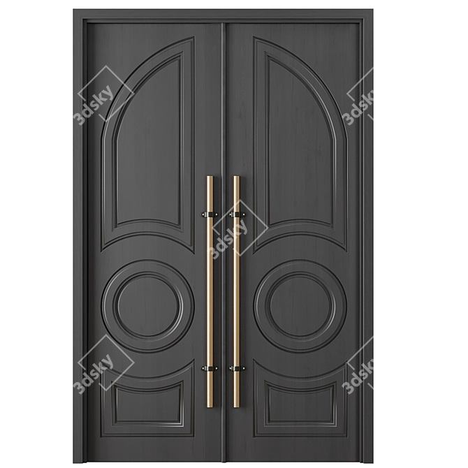 Modern Entry Door Set47 - 2016 3D model image 2