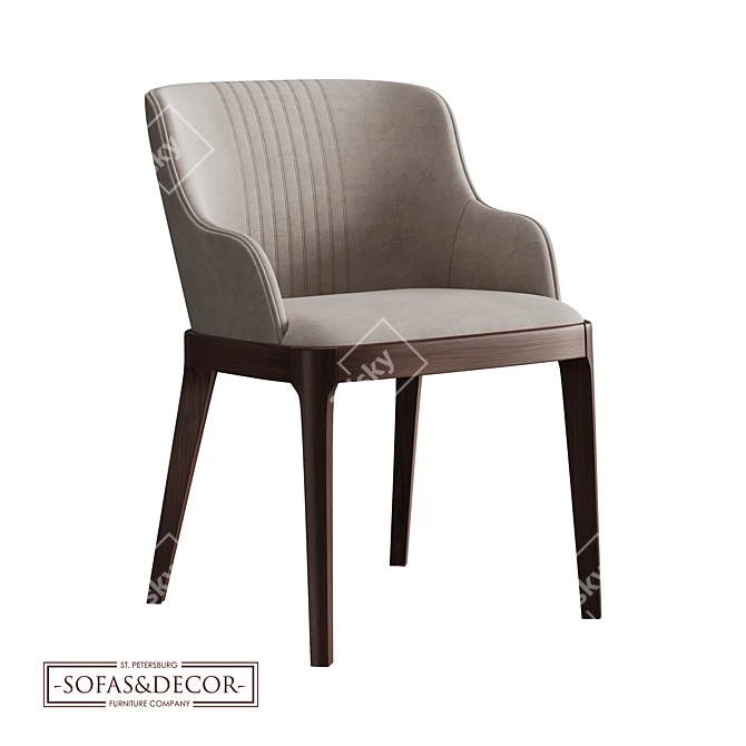 Customizable Eco-Leather Dining Chair 3D model image 1