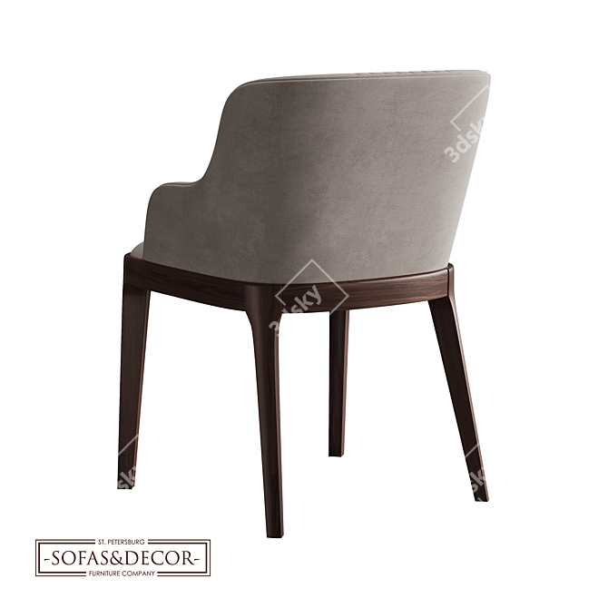 Customizable Eco-Leather Dining Chair 3D model image 2