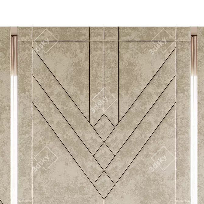 Soft Wall Panel 300cm Wood Mirror 3D model image 2