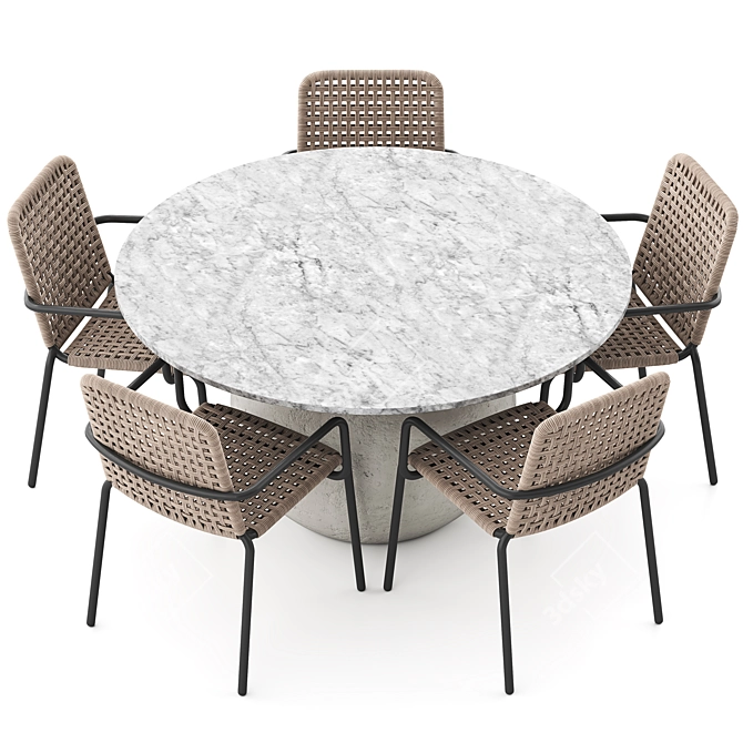 Gervasoni Outdoor Dining Set Navone Design 3D model image 3