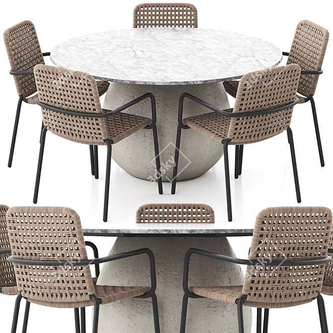 Gervasoni Outdoor Dining Set Navone Design 3D model image 13