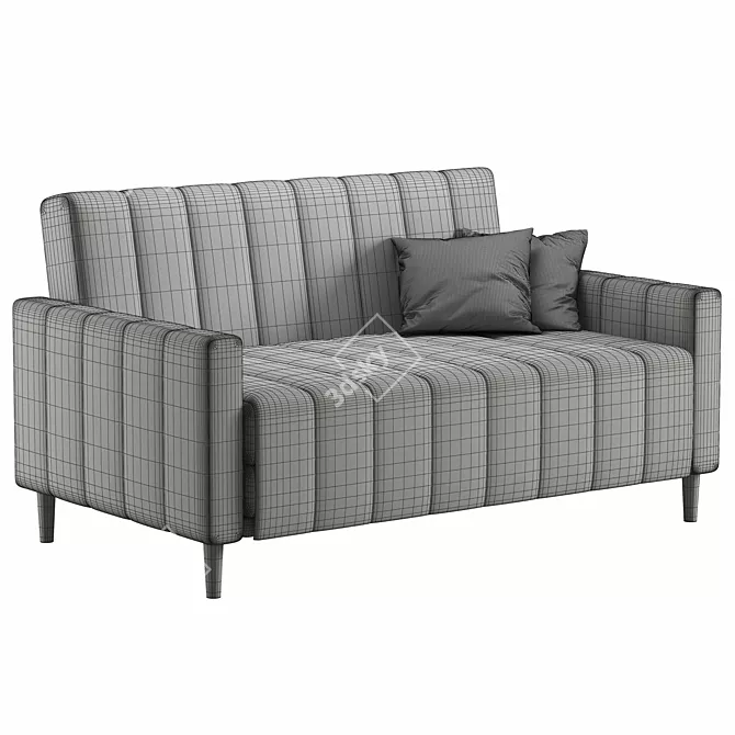 Mini Mare Velvet Sofa Silver 3D model image 5