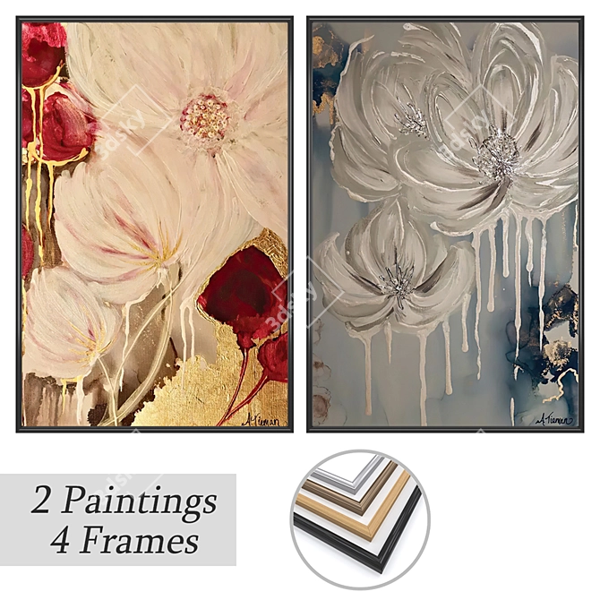 Elegant Art Set with Options 3D model image 1