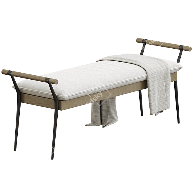 Modern Alvin Upholstered Bench 3D model image 1