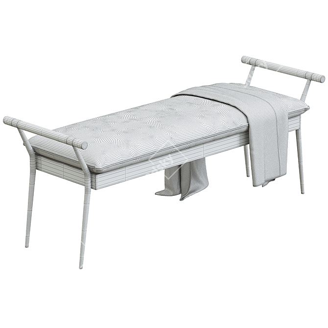 Modern Alvin Upholstered Bench 3D model image 3