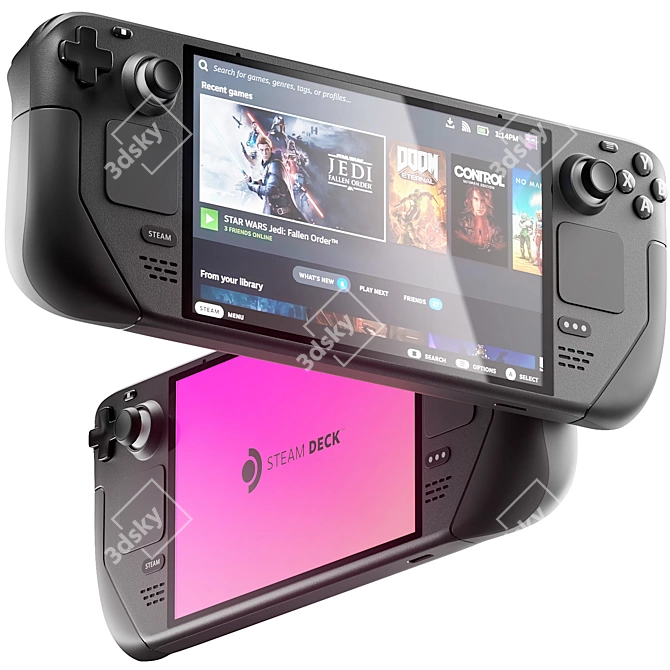 Portable Gaming Device: Steam Deck 3D model image 1