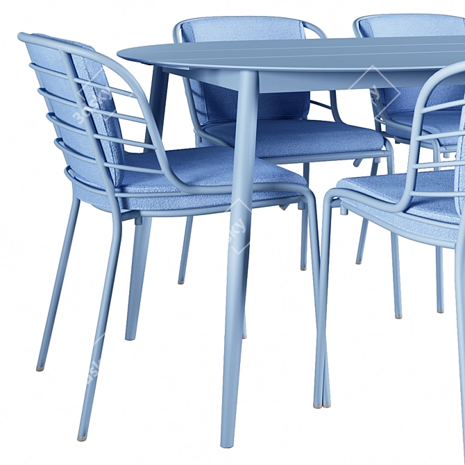 Elegant Cancún Outdoor Dining Set 3D model image 11