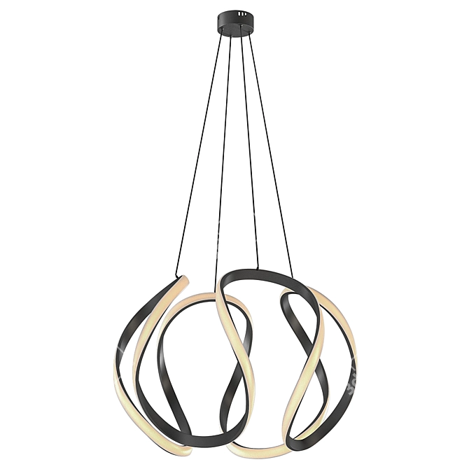 Sleek Euphoria LED Pendant Light 3D model image 3