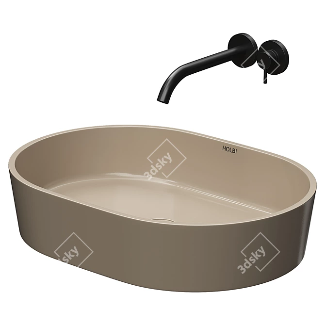 Holbi Ariel Washbasin - Stylish Model 3D model image 1