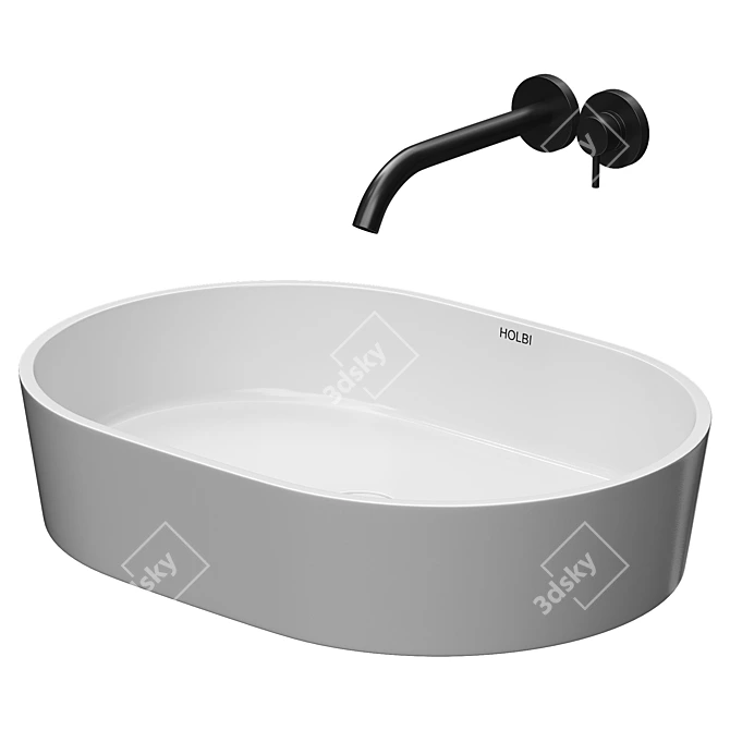 Holbi Ariel Washbasin - Stylish Model 3D model image 2