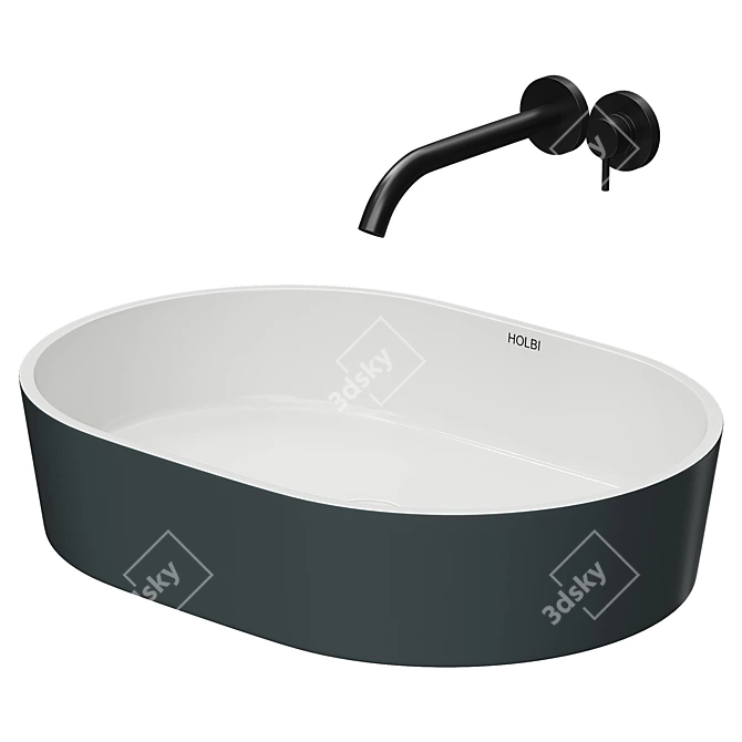 Holbi Ariel Washbasin - Stylish Model 3D model image 5