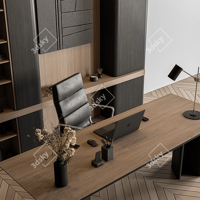 Executive Boss Desk 631 3D model image 3