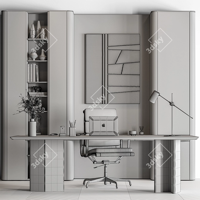 Executive Boss Desk 631 3D model image 5