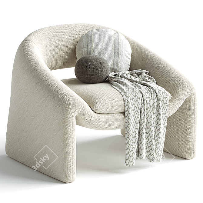 Elegant Armchair Kastaninbaum S975455 3D model image 4