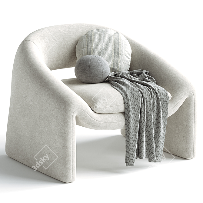 Elegant Armchair Kastaninbaum S975455 3D model image 5