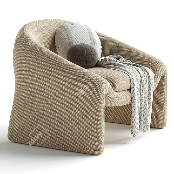 Elegant Armchair Kastaninbaum S975455 3D model image 6