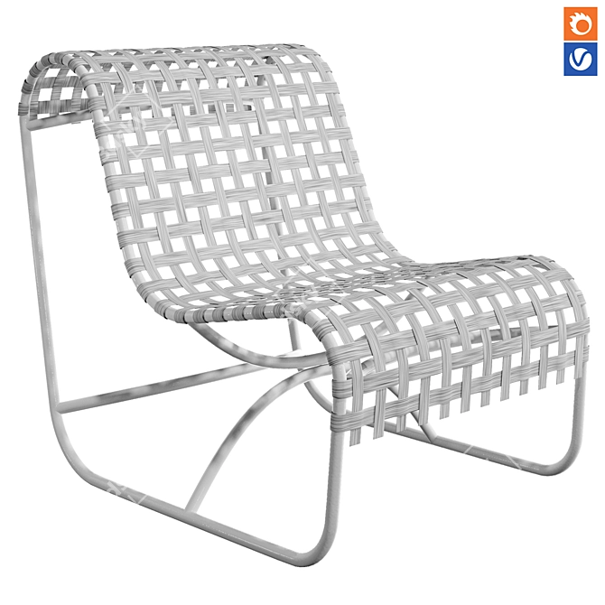 Palm Springs Chair - Customizable Texture 3D model image 1