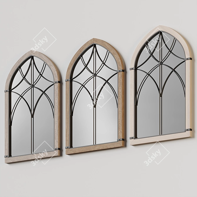 Farmhouse Window Mirror: Modern Rustic Accents 3D model image 4