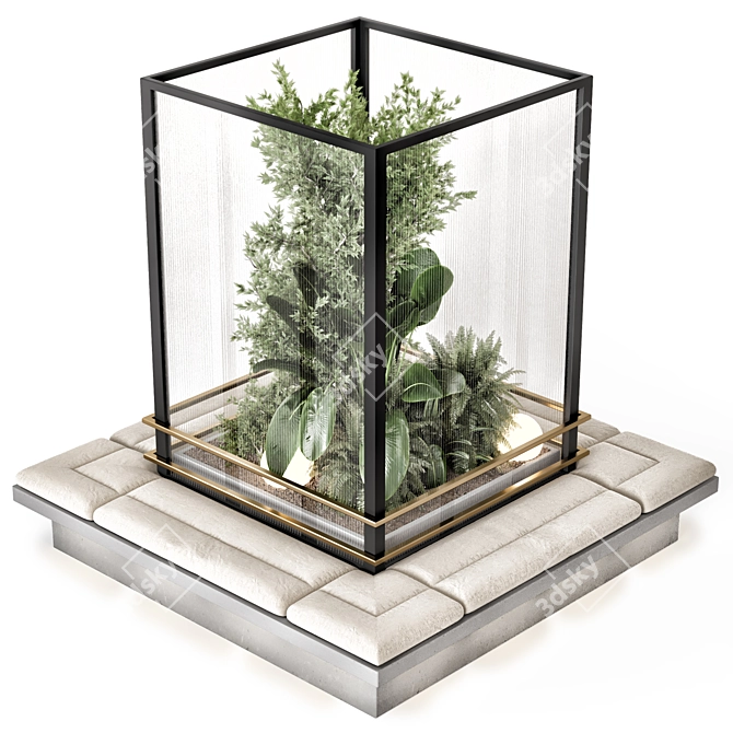 Glass-Enclosed Indoor Plant Garden Kit 3D model image 2