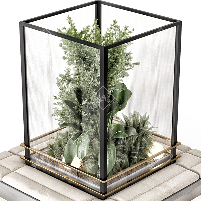 Glass-Enclosed Indoor Plant Garden Kit 3D model image 5