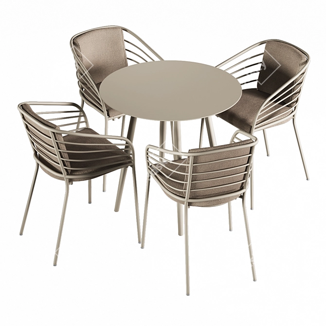 Cancún Outdoor Dining Set 3D model image 3