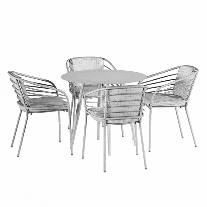 Cancún Outdoor Dining Set 3D model image 6