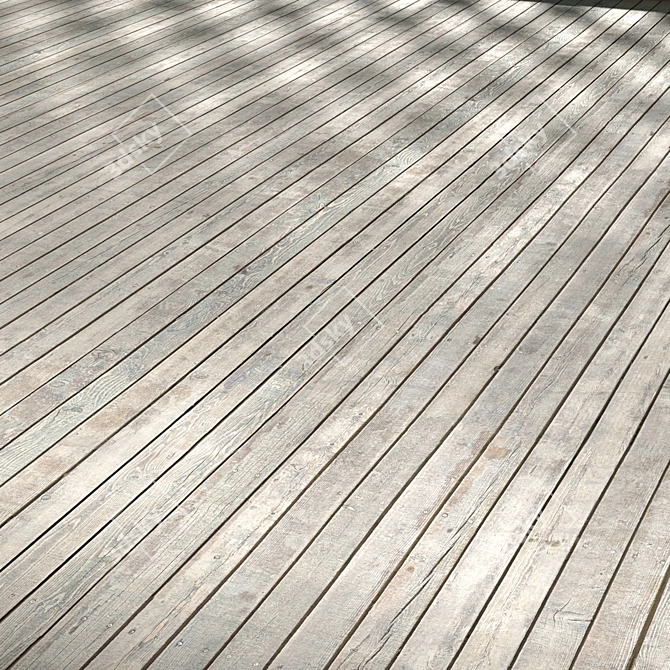 Outdoor Wooden Deck 4K 3D model image 5