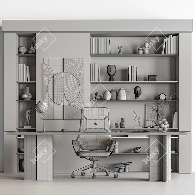 Executive Boss Desk - Study Table 3D model image 5