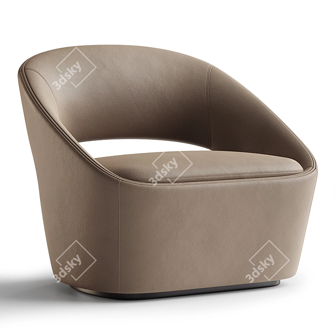 Sleek Minimalist Astra Lounge Chair 3D model image 1