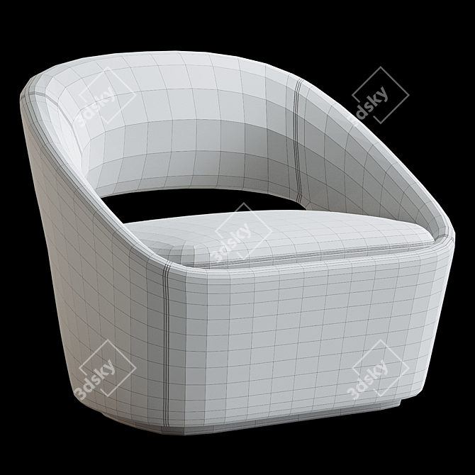 Sleek Minimalist Astra Lounge Chair 3D model image 4