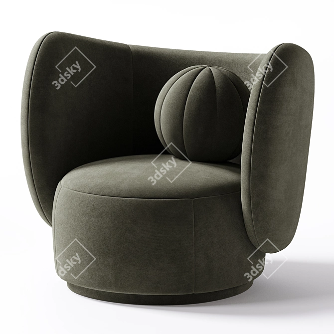 Stylish Rico Swivel Lounge Chair 3D model image 5