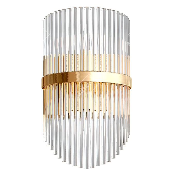 Elegant Gold Tube Wall Lamp 3D model image 1