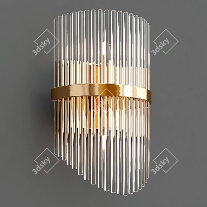 Elegant Gold Tube Wall Lamp 3D model image 2