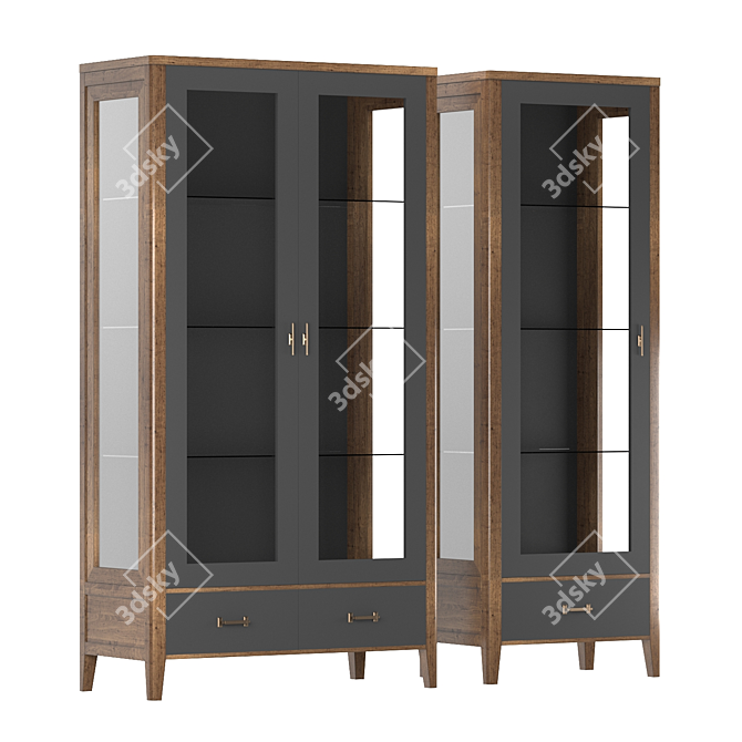 Parisian Chic Display Cabinets 3D model image 1