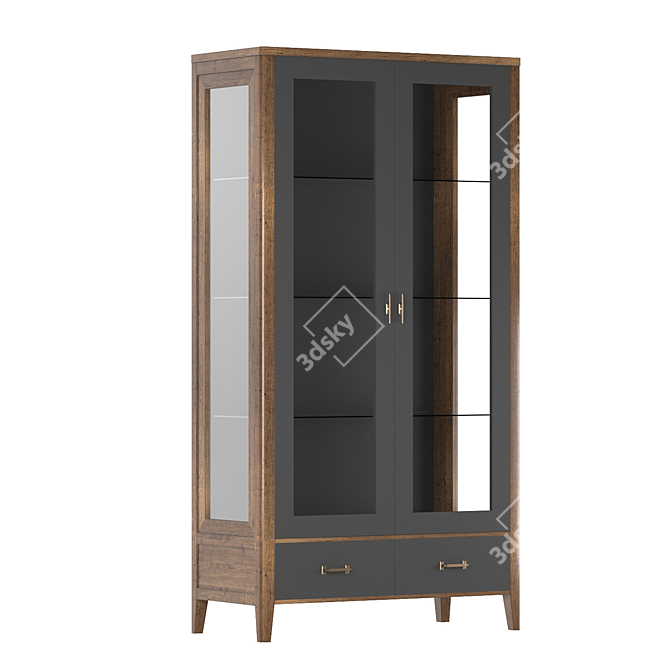 Parisian Chic Display Cabinets 3D model image 4