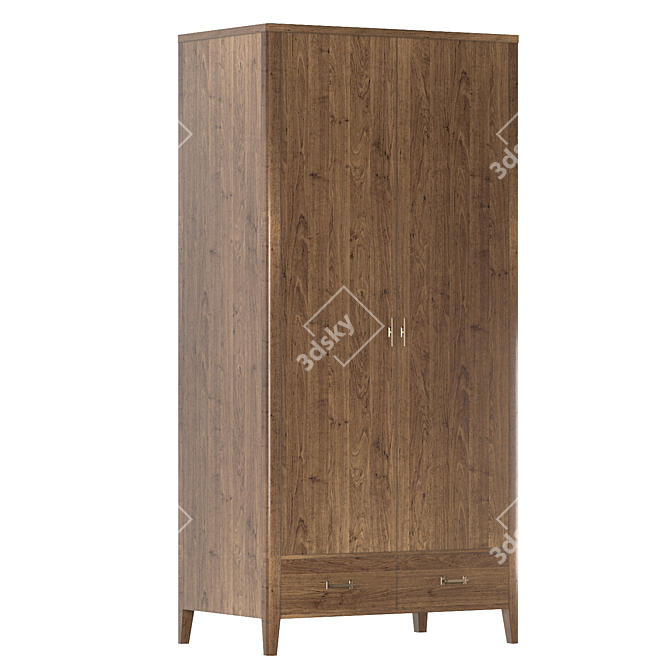 Paris Chic Two-Door Wardrobe 3D model image 3