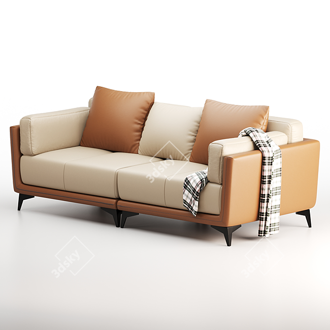 Luxury All-Leather Sofa Model 3D model image 3